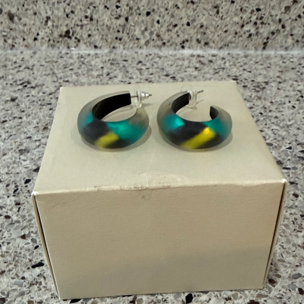 Colorful Alexis Bittar Hoop Earrings & Matching Necklace